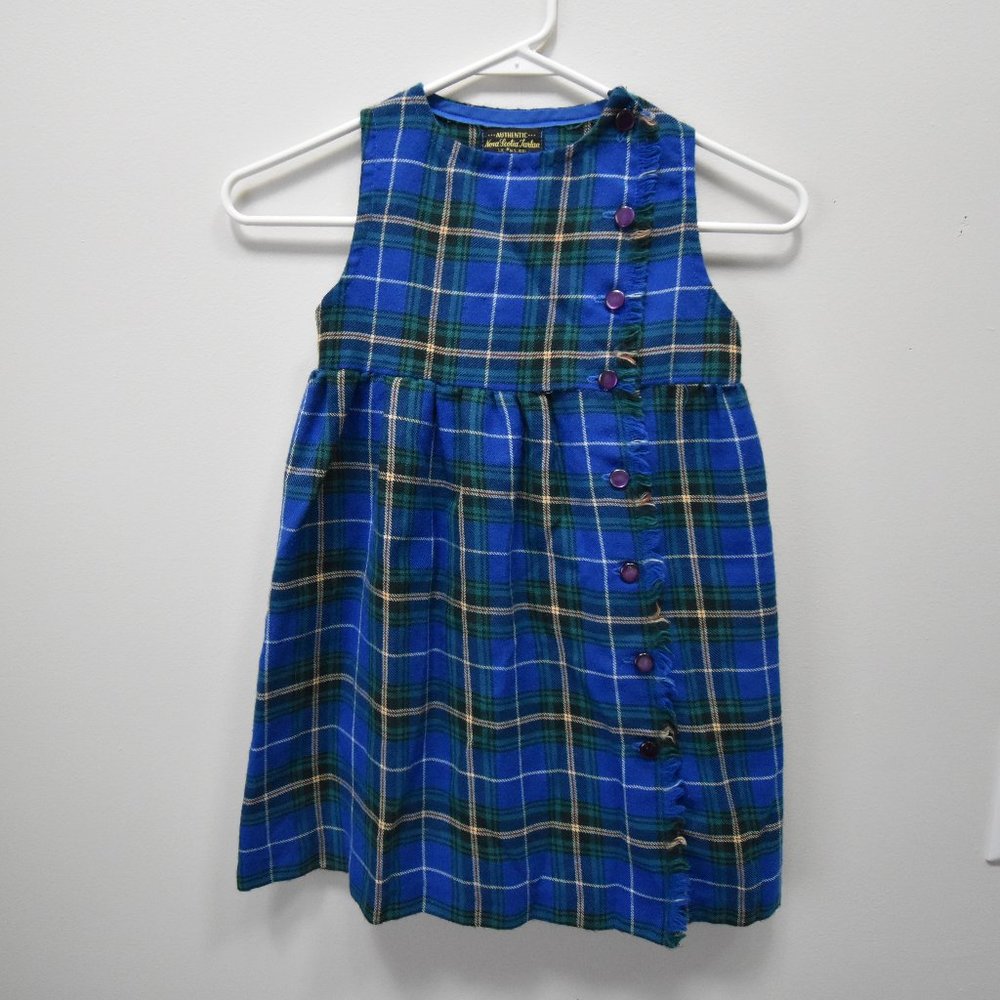 Vintage Authentic Nova Scotia Tartan Girls Dress